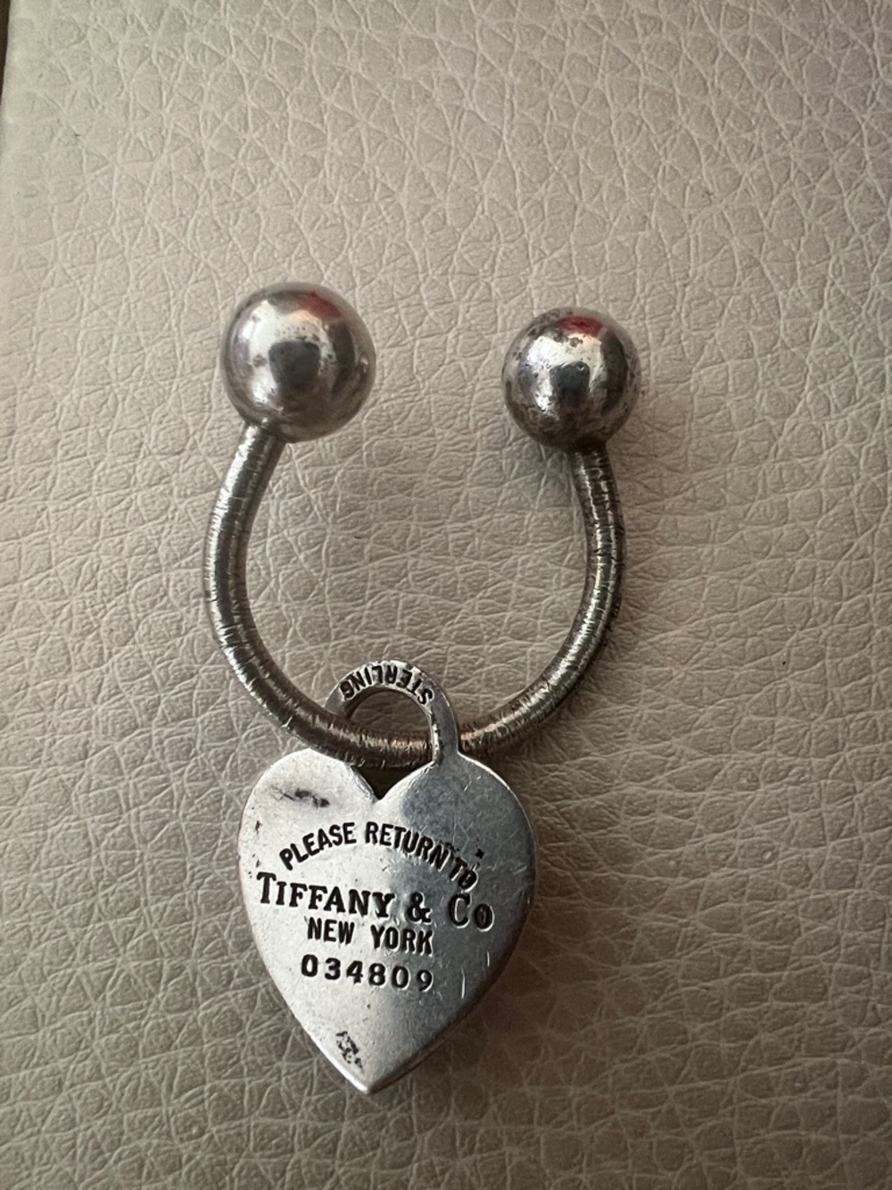 Vintage Tiffany & Co.  Return to Tiffany Sterling Silver Heart Tag Key Ring